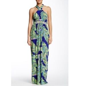 Trina Turk 'Tilly' Print Jersey Halter Maxi Dress